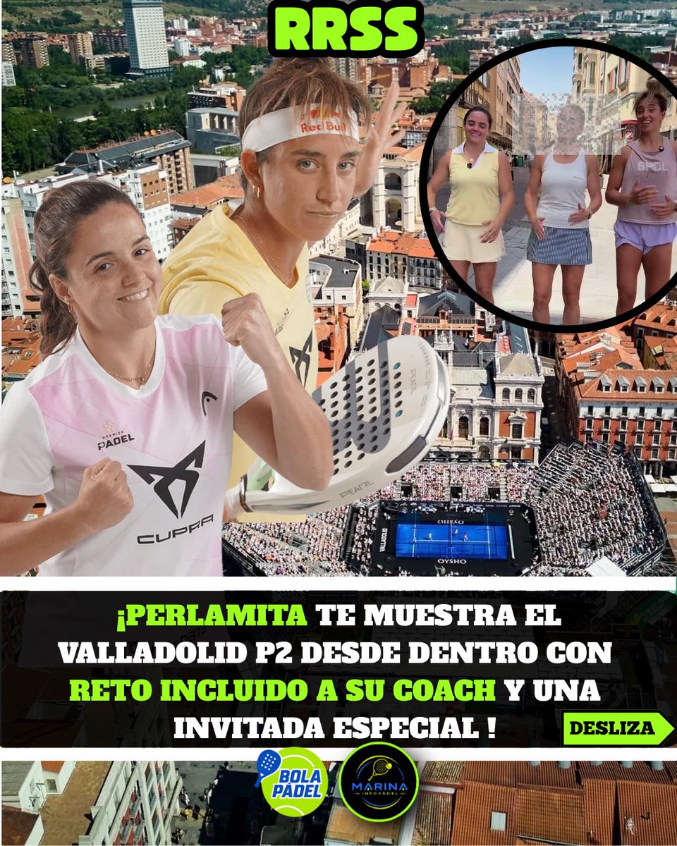 marinainfopadel's tweet photo. 😂EL DIVERTIDO VIDEO DE PERLAMITA QUE TIENE QUE HACERSE VIRAL😂🍍🧨

◾️Las de Gilardoni te muestran el P2 de Valladolid desde dentro 🎥

◾️Prometen que si el video se hace viral, su entrenador Claudio Gilardoni se pondrá peluca en el P1 de Málaga 

◾️Invitada TOP al final del video 🤩🫶🏼

Que te ha parecido el vídeo? 🤩😂 yo todavía me sigo riendo 😂

#ValladolidPremierPadelP2 #PremierPadel