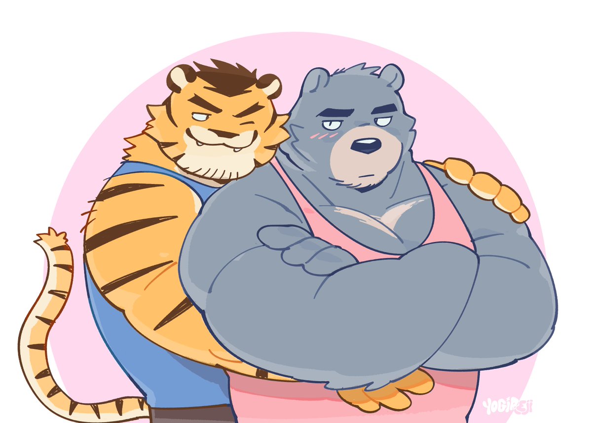 yogireji's tweet photo. broskis 🐯🐻 for @osocuma happy birthday!!! https://t.co/4HgVh40iOQ