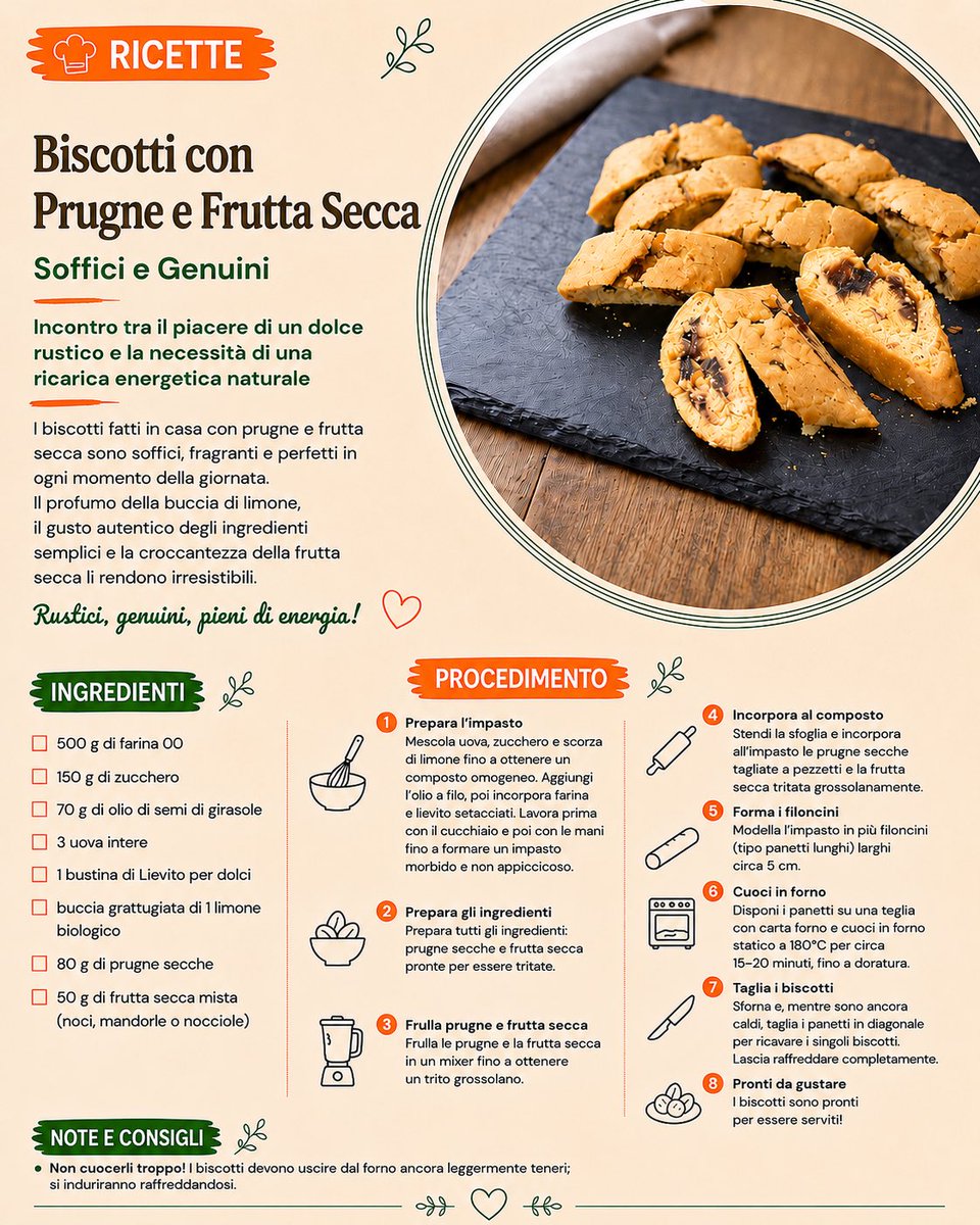 saporido's tweet photo. Il profumo dei biscotti appena sfornati non passa mai di moda. 🍪

https://t.co/aB1X7yIMvV

Prugne, frutta secca e scorza di limone per una ricetta semplice, genuina e perfetta per ogni momento della giornata.

#biscotti #ricette #dolci #Saporido https://t.co/gJketqqW1L