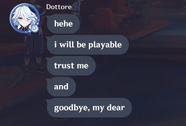 adeptricks's tweet photo. shout out to this random person who joined me in co-op, played dottore's theme on the piano, said this and left https://t.co/4Q00pA4R0T