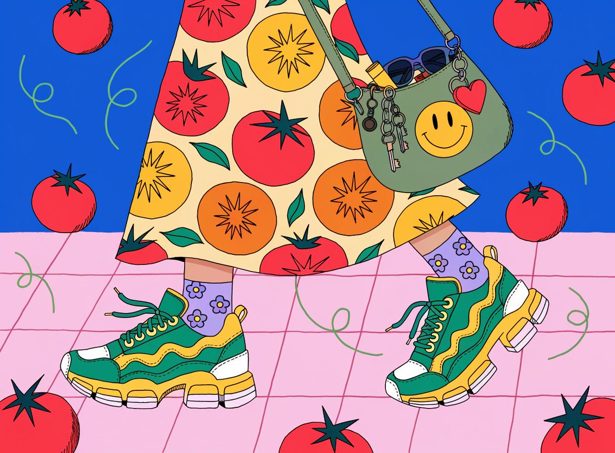 Recraft V4.1 feels so good for playful editorial illustrations.

Bright colors, cute little fashion ...