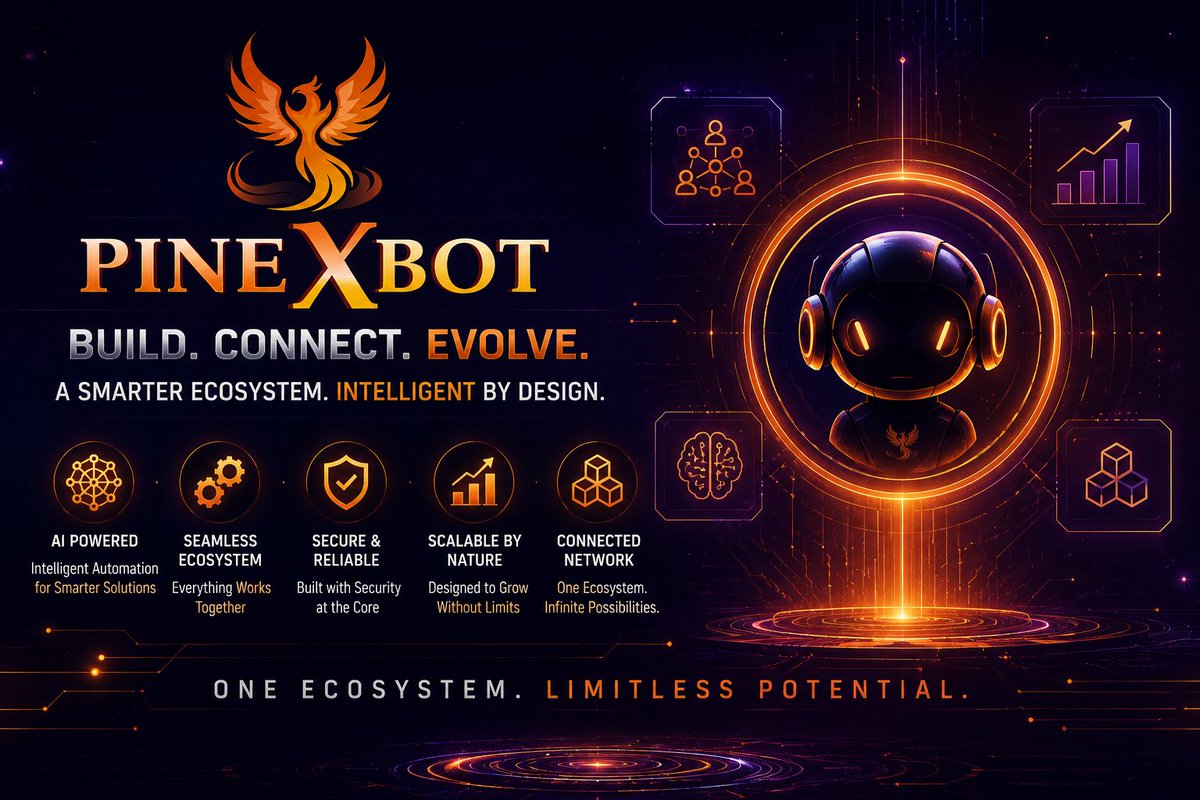 PinexBot's tweet photo. 🚀 Launching Soon — PineXBot

The future of intelligent automation is almost here.
A powerful AI-driven ecosystem designed to connect, automate, and evolve.

🔥 Smart. Secure. Scalable.
⚡ Built for the next generation of innovation.
 Big things are coming. 🚀

#PineXBot https://t.co/KaOJ1cQJxW