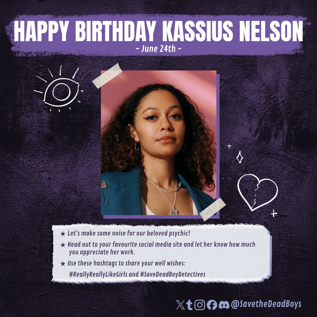 SaveTheDeadBoys's tweet photo. Kassius Nelson Appreciation Day is here!     

Time to share your love for her Crystal and all the effort she put into Dead Boy Detectives. Anything goes: art, fic, or thread! Be sure to tag us, we’d love to see what you create!

#SaveDeadBoyDetectives #ReallyReallyLikeGirls https://t.co/rBLwxgIfQb