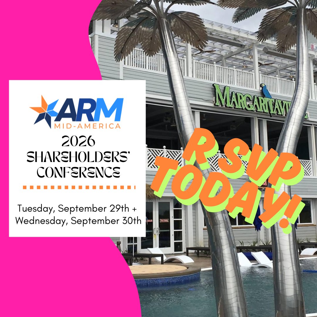 ARM_Mid_America's tweet photo. #RSVPNow for our 2026 Shareholders Conference 🎉
.
Members: Your invitations landed in your inbox last week 📩
.
Sponsors: #ContactUs at https://t.co/fmkHdkcxxn for details 🗣️
.
#ConferenceSeason #Exclusive #MembersOnly https://t.co/90p1u7Sq9L