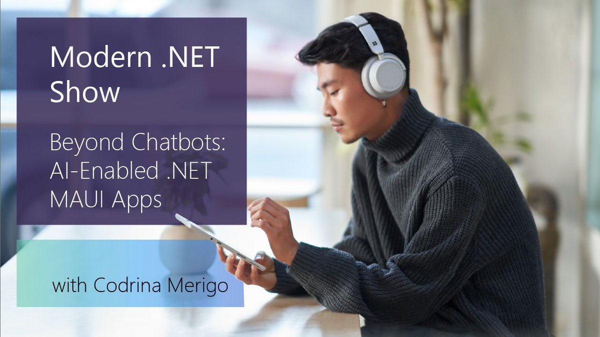 dotnet's tweet photo. AI in .NET MAUI ≠ “make a chatbot” 🤖
Codrina Merigo dives into on‑device models, hybrid AI flows, context‑aware UI, and building MAUI apps that reason, not just reply.
Such a good episode for app devs.

👉 https://t.co/8djZ8JRxV4 
#dotNETMAUI https://t.co/uS9OF7iLgq