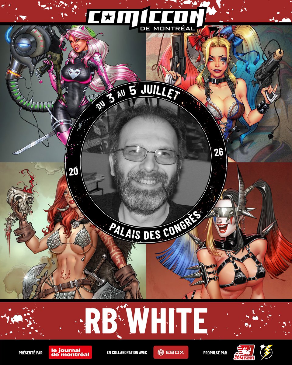 Mtlcomiccon's tweet photo. 🖌️ Nouveaux invités #comicbooks! Ramón Pérez (Wolverine and the X-Men, Hawkeye, The Amazing Spider-Man), Kevin Briones (Neon Black, The Go-Man), @jaydici (So I Married a Murder Hobo) et RB White (Vampirella, Ruby and Jade) seront au Comiccon!

#montrealcomiccon26 #BD #comics https://t.co/iK1Q1TR54q