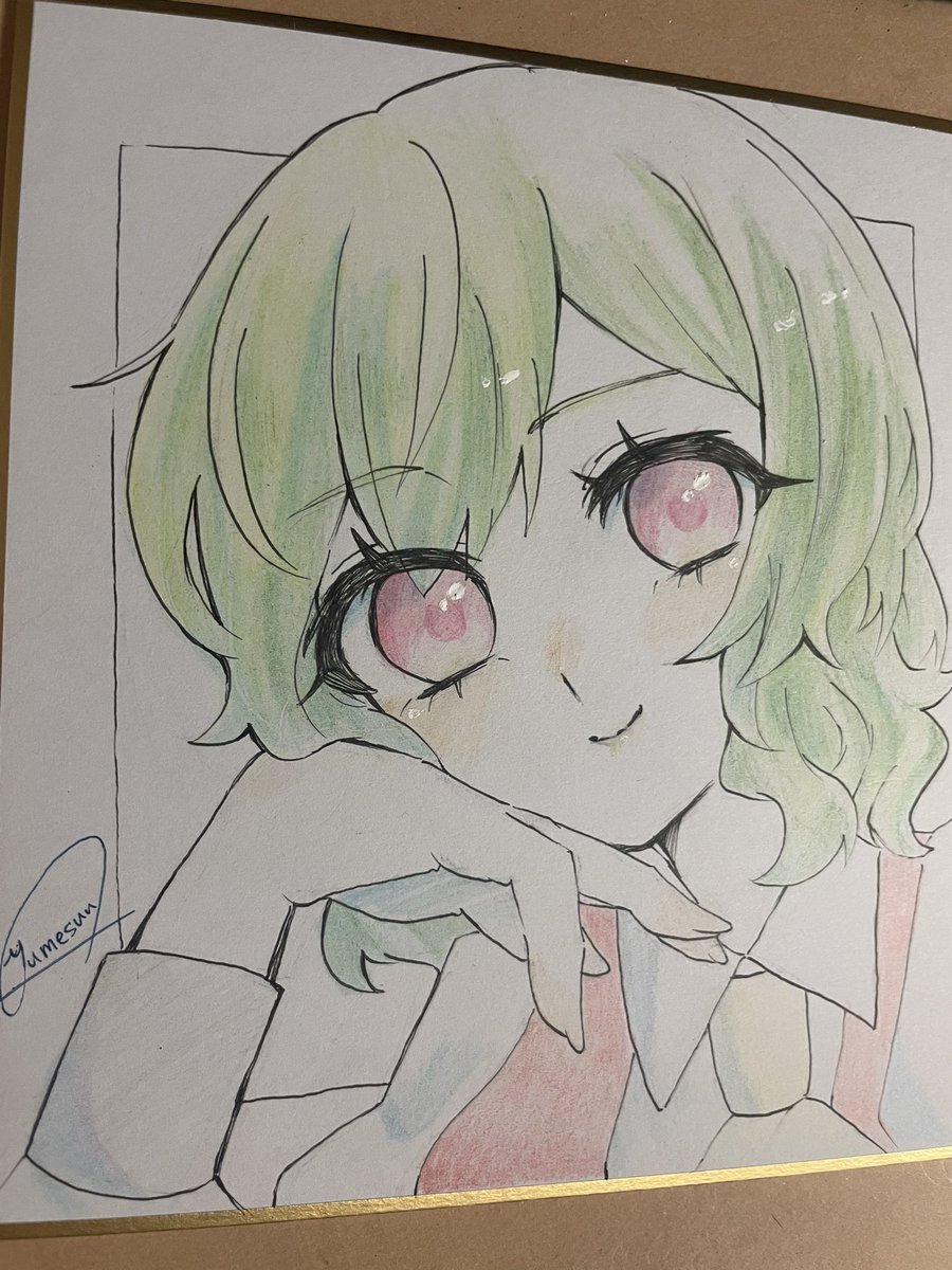 yususuu's tweet photo. スペース中に描いてた色紙です！ https://t.co/IlPNMMCJ3I