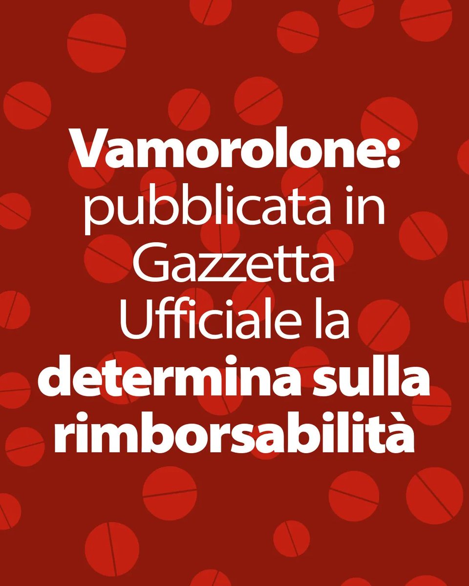 Parent_Project's tweet photo. Pubblicata in Gazzetta Ufficiale la determina AIFA che ufficializza la classificazione e rimborsabilità di vamorolone (aGamree) per il trattamento della distrofia muscolare di #Duchenne >> https://t.co/5kEeGimRAs https://t.co/UQM7LvbsTa