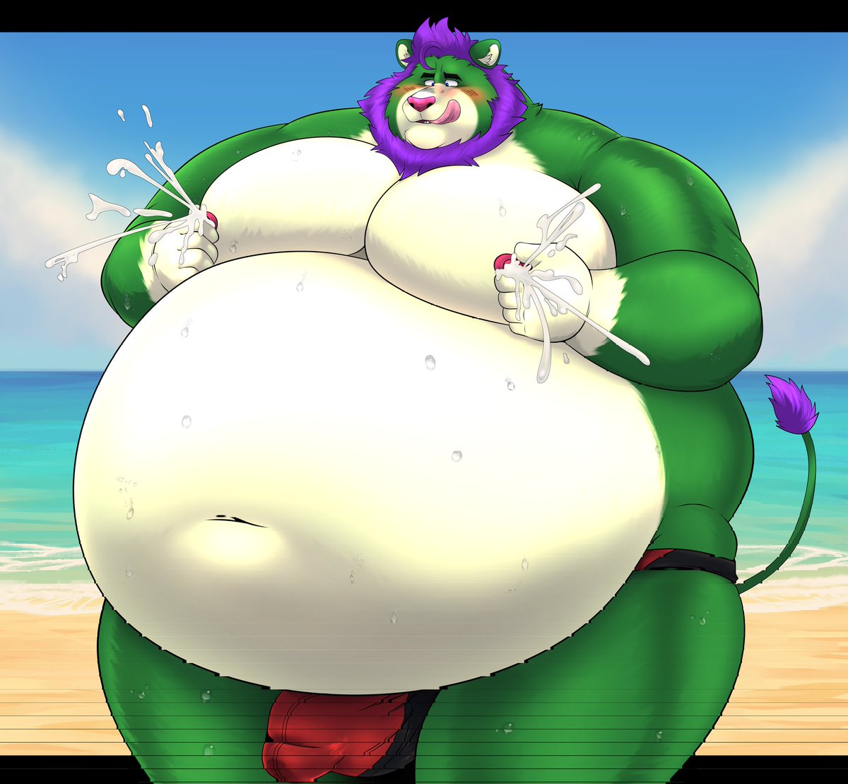 tenabra's tweet photo. Thank you @ZedrickHannibal for this amazing commission 

I have no idea why so much milk is coming out but I can't stop myself, it feels too good. https://t.co/EkUdKcSz86