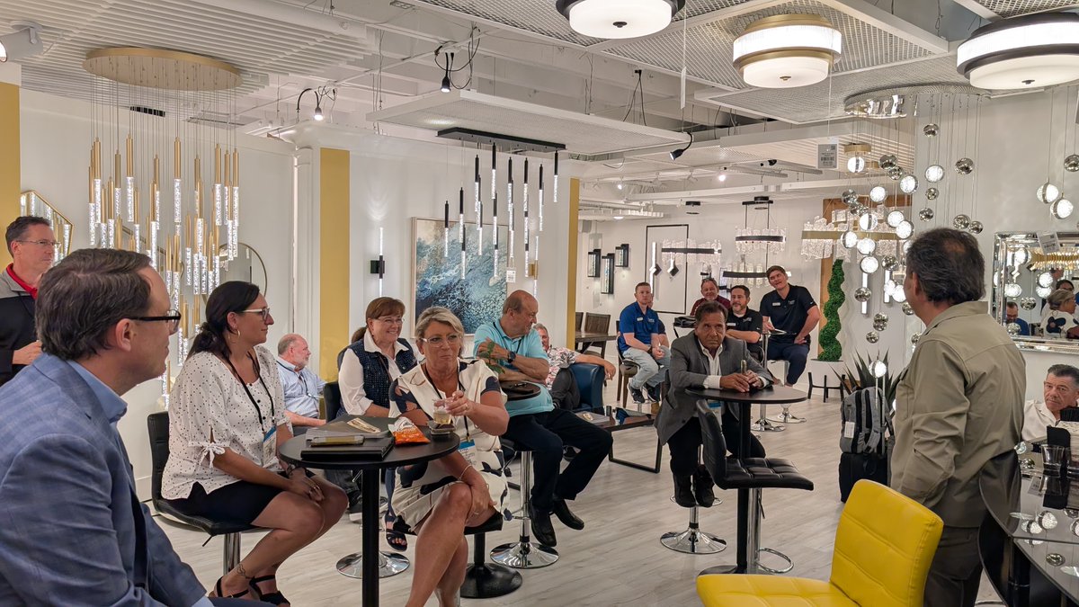 cwilighting's tweet photo. Our team kicked off the week with our #CWILighting Sales Meeting. Sharing ideas and celebrating our people, and fueling the excitement as Dallas Market begins. 
See you at Dallas Market!!📷Showroom #4707
#DallasMarket #Lightovation2026 #LightingDesign #LuxuryLighting #Interior https://t.co/SMArFjUDdU