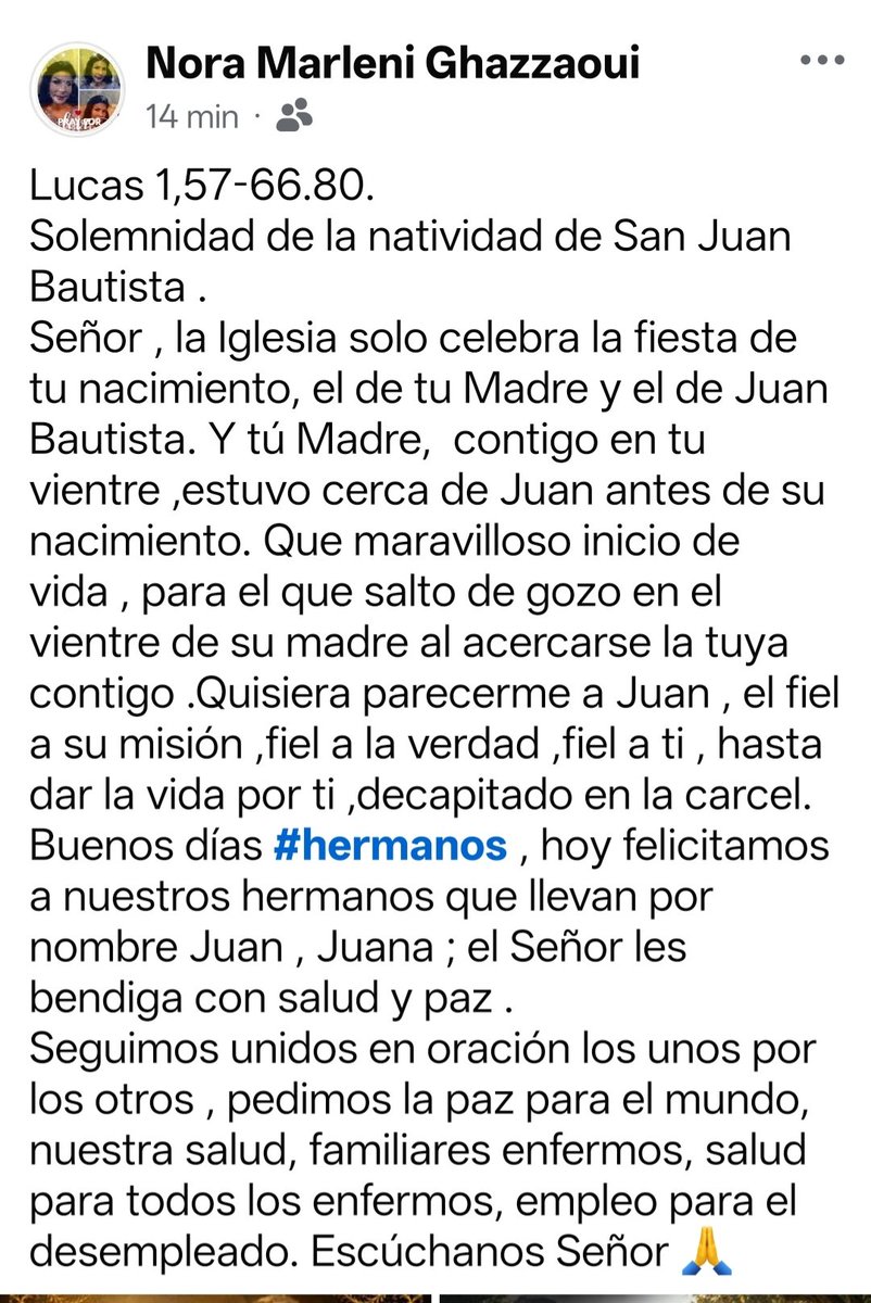 pgnora's tweet photo. Cómo trataría el mundo de hoy a Juan el Bautista ? Siempre ha habido quienes no resisten la fuerza de la verdad , y en estos tiempos es muy común .
Juan fue un don de Dios a Israel y a la Iglesia, a la que dió sus mejores discípulos, apóstoles de Jesús .
Bendiciones #hnos 🙏. https://t.co/fo0jRbieec