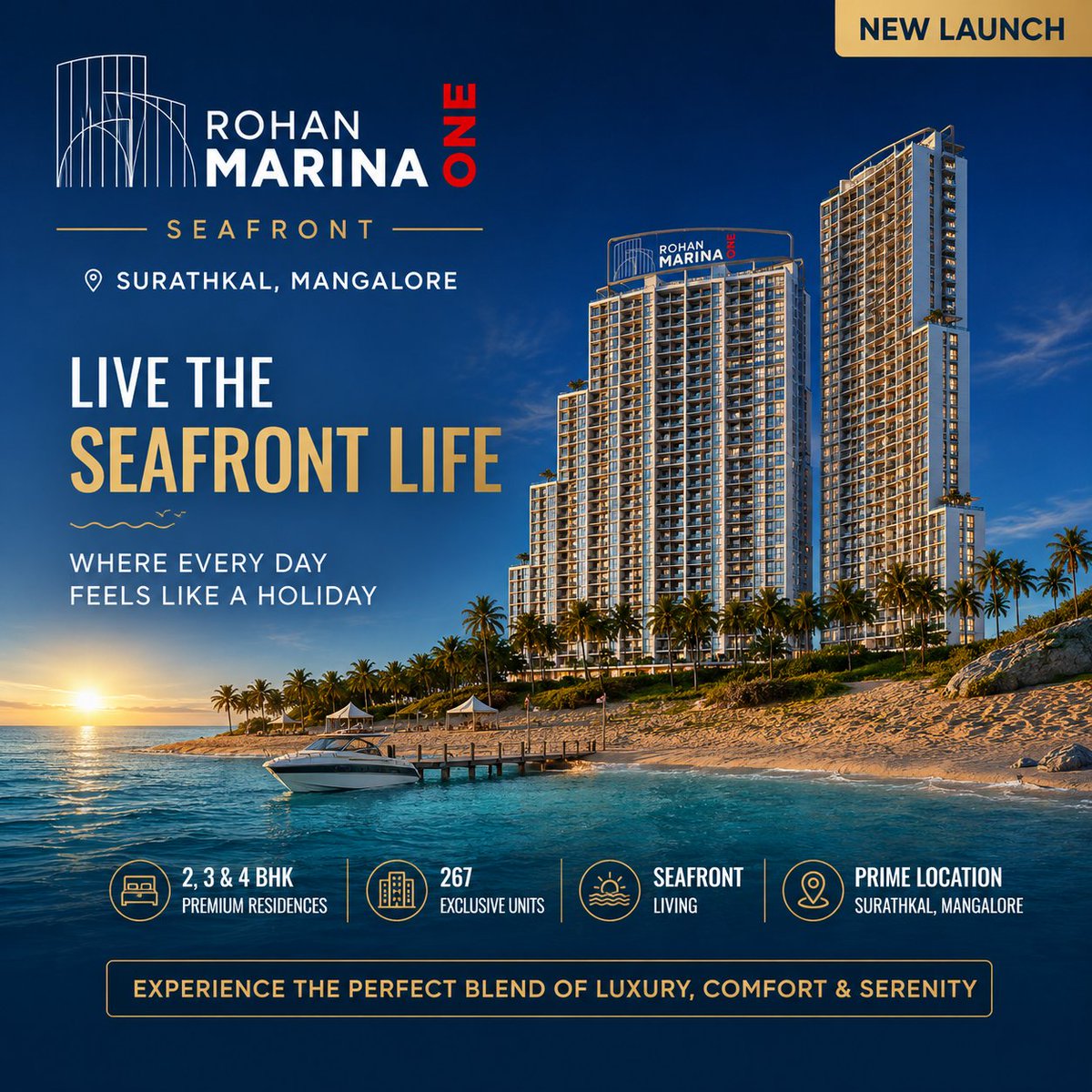 booknewproperty's tweet photo. Rohan Marina One — Seafront 2, 3 & 4 BHK Apartments at Surathkal, Mangalore by Rohan Corporation
 
https://t.co/fa4pyIeBOO 

Wake up to breathtaking sea views and discover a lifestyle where every day feels like a vacation. Rohan Marina One brings premium seafront residences to Surathkal, Mangalore, combining modern architecture, world-class amenities, and a prime coastal location.

• New Launch
• 2, 3 & 4 BHK Premium Apartments
• Only 267 Exclusive Units
• Seafront Location at Surathkal, Mangalore
• Contemporary Design with Stunning Ocean Views 

#RohanMarinaOne #MangaloreRealEstate #Surathkal #NewLaunch #SeafrontLiving #LuxuryApartments #BeachfrontHomes #CoastalLiving #PremiumHomes #RealEstateIndia #NewPropertyLaunch #DreamHome #BookNewProperty #InvestmentOpportunity