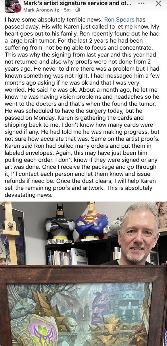 en_djinn's tweet photo. One of the titans of Magic art has passed away, RIP to an absolute legend: Ron Spears 🩵 https://t.co/u8wzPYsuId