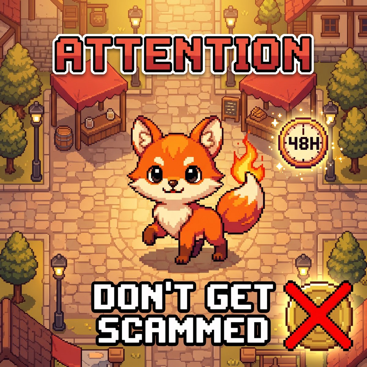 PlayMythimon's tweet photo. ⚠️ Attention: The official $MYTH token has NOT launched yet.

The contract address will ONLY be posted here on my X account. Nowhere else. Don't get scammed.

We're just polishing and finishing up the game right now. 

Launching in about 48 hours. Be patient. 🦊

follow for early access 👀 

#Pumpfun #Solana #SolanaGaming