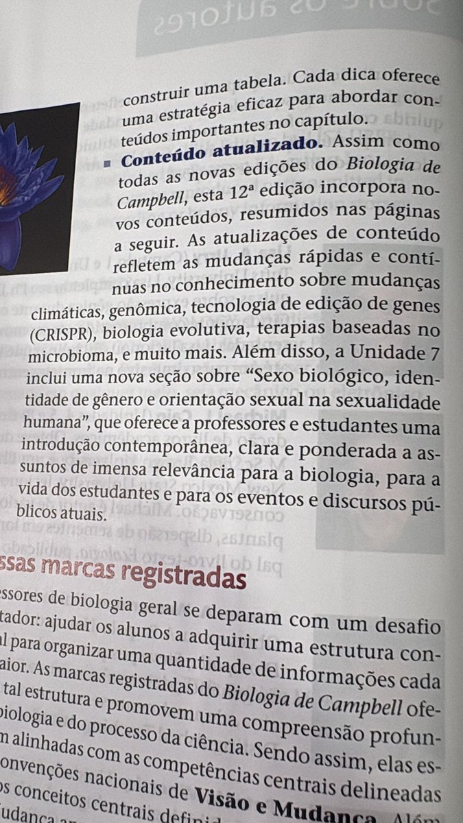 Vkorv0's tweet photo. @barlatti Pelo visto quem nunca pegou em livro de biologia foi vc. Aqui uma foto tirada de BIOLOGIA DE CAMPBELL sobre um tópico específico sobre “sexo biológico, identidade de gênero e orientação sexual na sexualidade humana” biologia de campbell é um dos livros mais importantes da área https://t.co/yAxG4g4R7K
