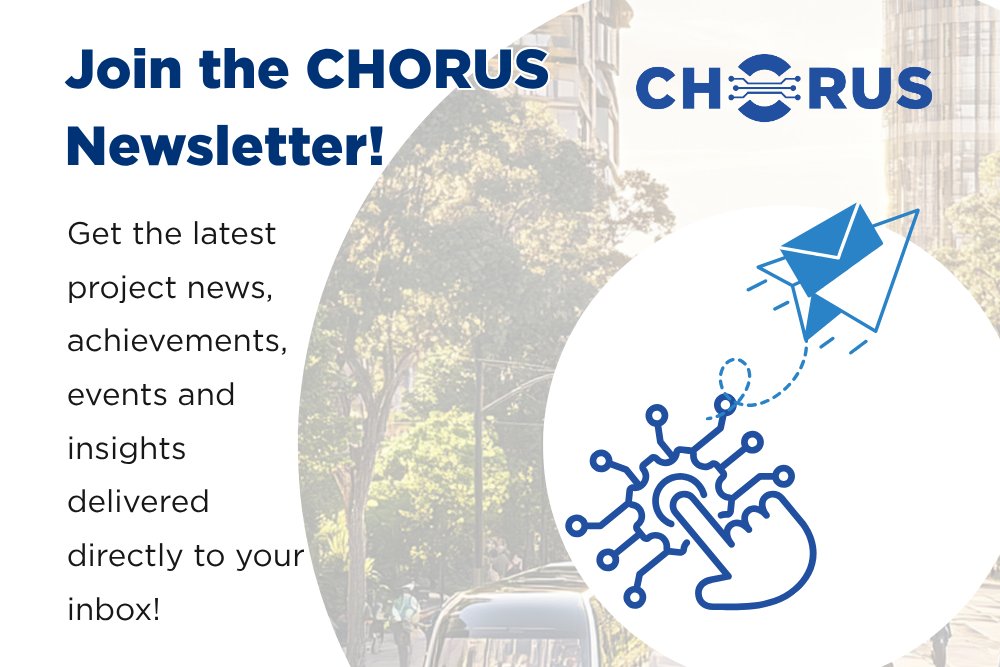 CHORUS_HORIZON's tweet photo. Did you know there's an easy way to stay in touch with #CHORUSProject?

👉Join our #Newsletter!
👉https://t.co/qp0iXxnF05

@CCAM_EU | @Europe_CAD  | @cinea_eu #HorizonEU #CCAM https://t.co/7ScoMkiS3U