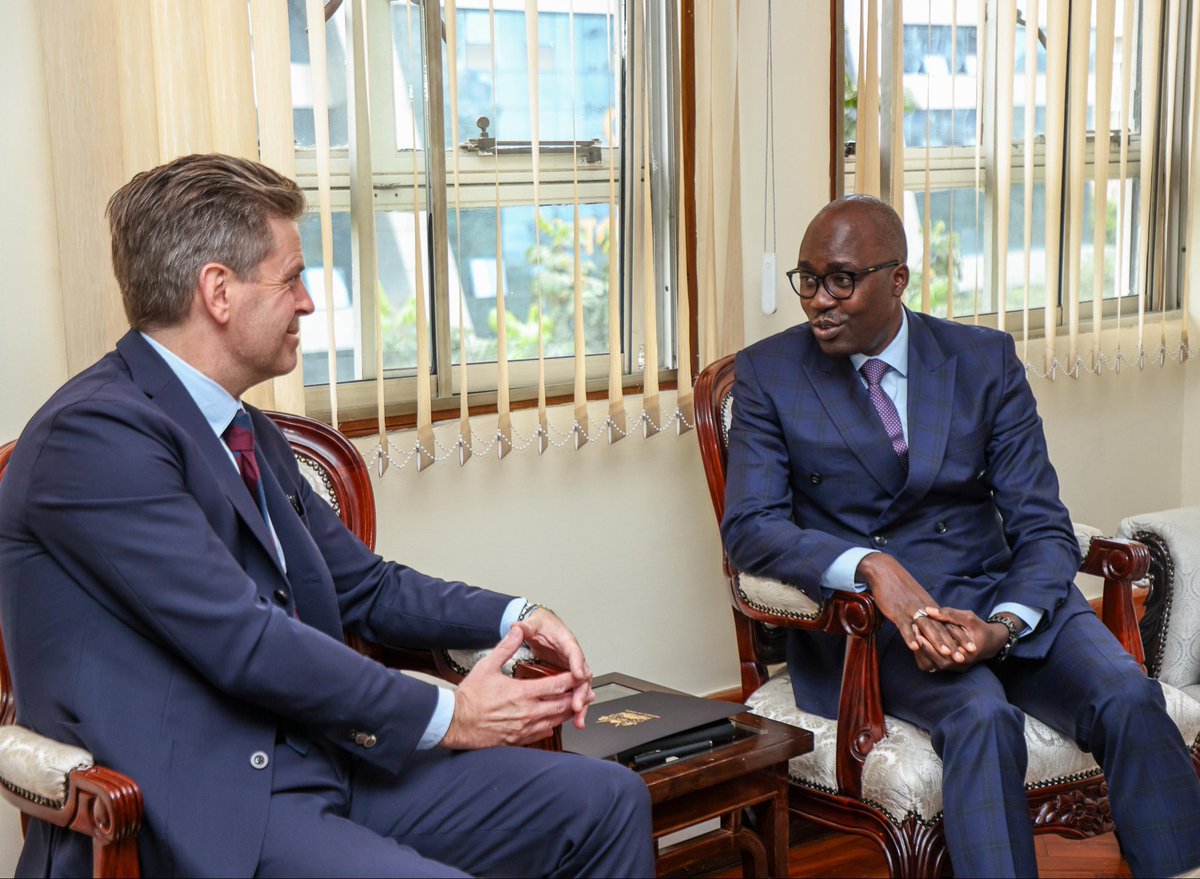 SingoeiAKorir's tweet photo. Held a productive meeting with H.E. Stephan Schønemann, Ambassador @denmarkinkenya, during which we affirmed the strong relations between our two countries and explored opportunities to deepen cooperation. 

I Commended ambassador Stephan on the re-election of Prime Minister Mette Frederiksen, whose coalition we are certain will continue working with Kenya on green growth and digital innovation sectors and foster our maritime security and blue economy cooperation. We also look forward to the conclusion of a new Kenya-Denmark development cooperation partnership.   @ForeignOfficeKE
