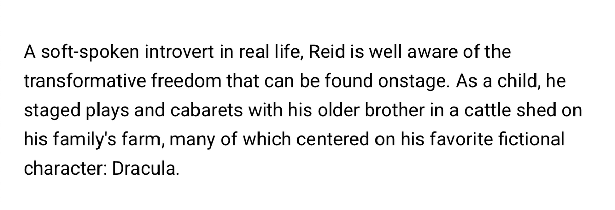 lesbratprince's tweet photo. from being a kid staging vampire plays at home with his big brother, to playing dracula as a teenager in a local theatre, to then discover anne rice because of the qotd movie and now being lestat on the first ever onscreen tvl book adaptation... oh sam reid you were born for this https://t.co/HdJI1mFWhq