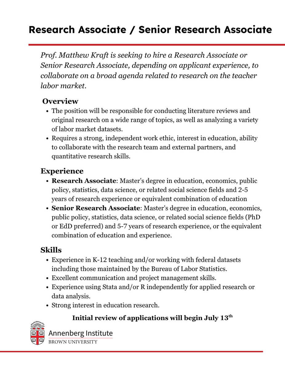 🚨 I'm hiring for a (Senior) Research Associate position to work with me ...