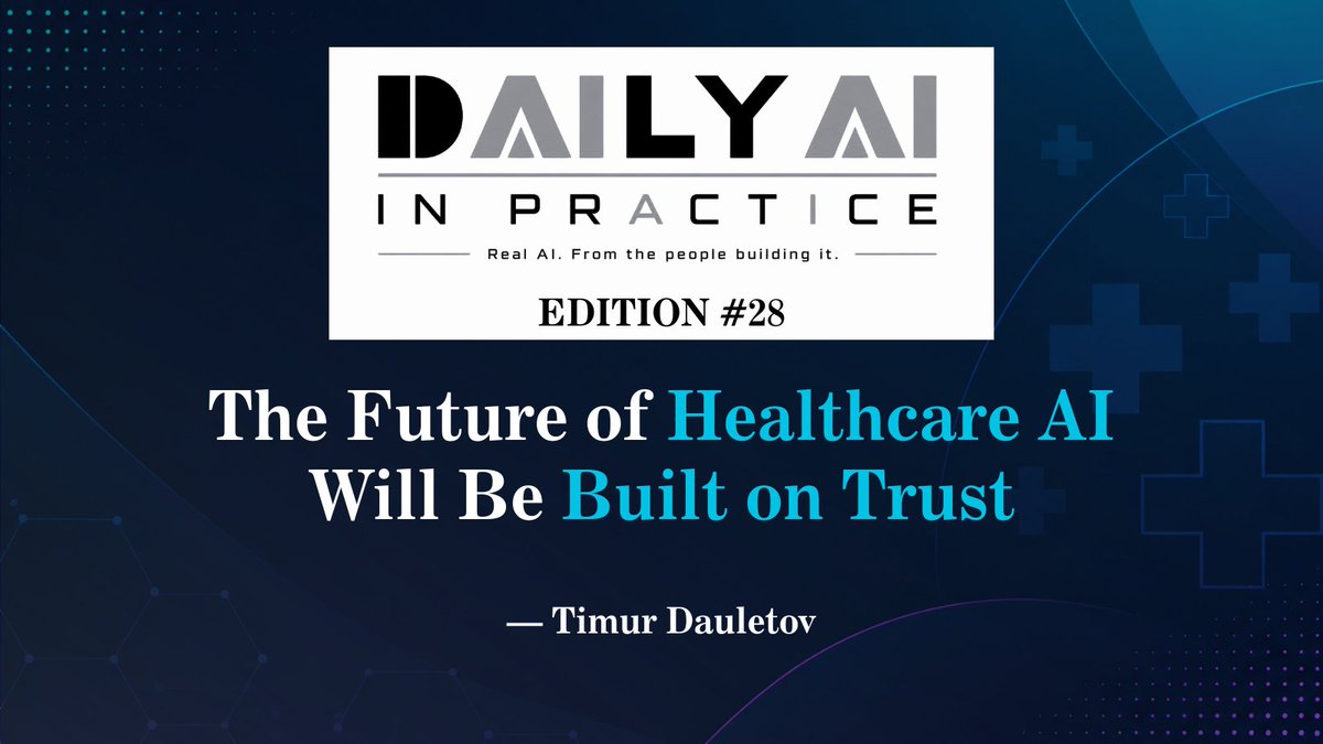 QITresourcing's tweet photo. Most AI conversations focus on models.
Timur Dauletov focuses on trust.

Read the latest Daily AI in Practice feature:
https://t.co/NLDGQLwThp

#AI #HealthcareAI #GenAI #LLM #RAG #AgenticAI #HealthTech #EnterpriseAI #ArtificialIntelligence #MachineLearning  #DailyAIinPractice https://t.co/uSKSsrmeL1