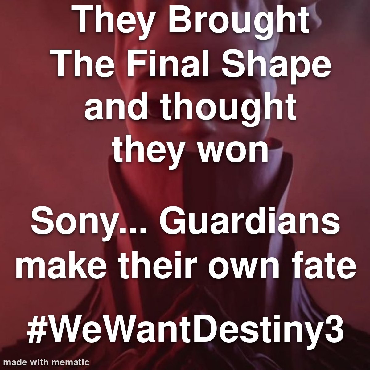 SupaJakeConklin's tweet photo. @PlayStationES Sony remains silent because they are afraid. They are afraid of the numbers, they are afraid of the backlash. Investors see the poor decision, whether we get more destiny or not.

#BoycottSony #WeWantDestiny3 #SaveDestiny https://t.co/BGgmcRXXuw