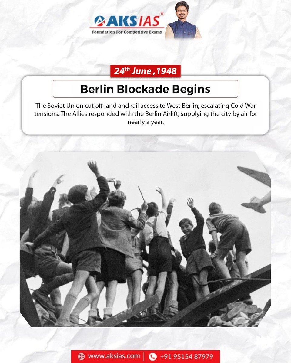 aks_ias's tweet photo. June 24

1987 – Lionel Messi was born.
1948 – The Berlin Blockade began.
1932 – Siam was renamed Thailand.

A day of legends, geopolitics, and national transformation.

#June24 #HistoryToday #UPSC #APPSC #AKSIAS https://t.co/s7vLoJM6no