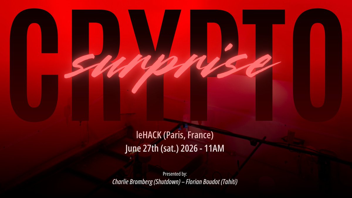 _nwodtuhs's tweet photo. I'll be at @_leHACK_ (Paris)
Let's meet, and come get your cryptosurprise on saturday, at 11am https://t.co/aMXzHW6dtc