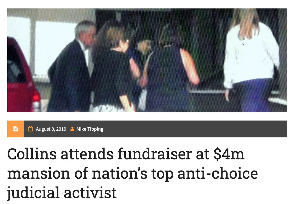 CollinsWatch's tweet photo. None of the articles on Susan Collins and Roe mention that she fundraised at Leonard Leo's house during the 2020 race; that she accepted the endorsement of Maine's leading anti-abortion organization; and that she recently spoke at the chairman's retirement. 

Why not? #MEpolitics https://t.co/ZtRFAVQ28J