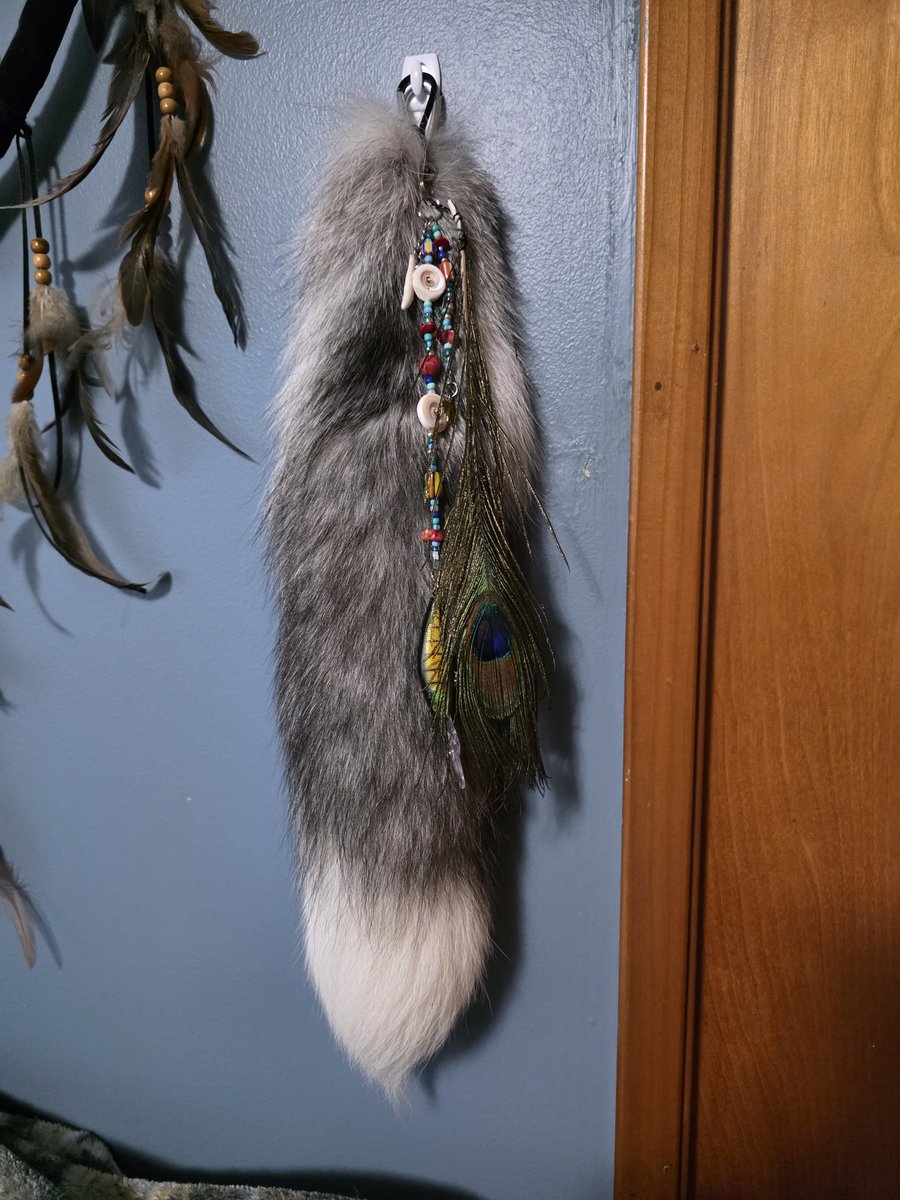 ZigaWolf's tweet photo. Got a wolfboygirl beaded tail charm for my main tail. I went for na'vi song cord / ikran inspired since being a na'vi otherkin and it being hard to get good things to rep that side of me.
~~~
#therian #otherkin #wolftherian #naviotherkin #dragonkin #theriangear https://t.co/rYIcRS7Vly