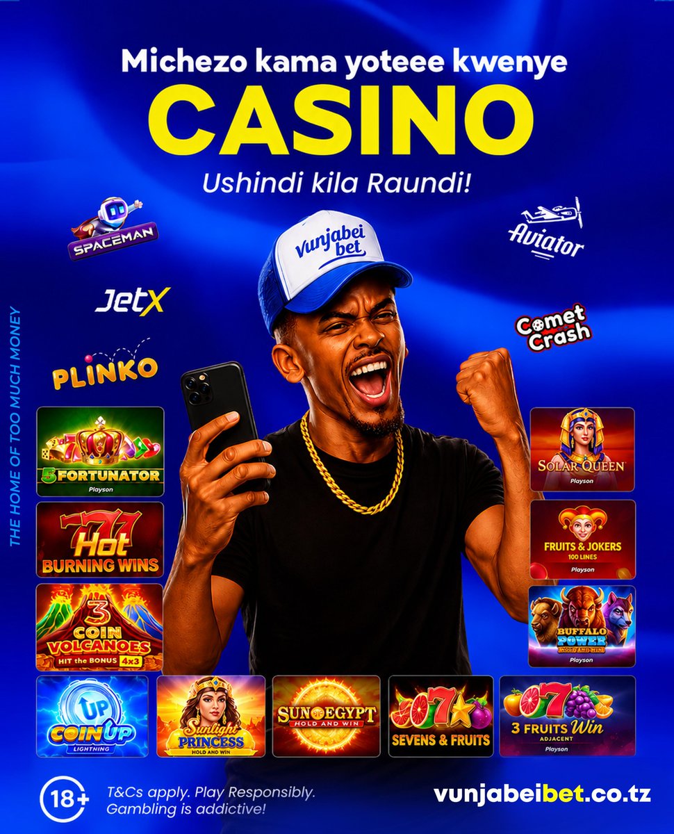 McinikaWaLamar's tweet photo. #AD

CASINO YA VUNJABEI BET IMEWAKA! 🎰

Cheza michezo unayoipenda kama Aviator, Spaceman, JetX, Plinko, Comet Crash na slot games zenye ushindi mkubwa kila raundi! 💰🚀

🎯 Dau dogo, nafasi kubwa ya kushinda

⚡ Cashout za haraka
🎮 Michezo mingi ya kusisimua
🏆 Ushindi kila siku

Jiunge sasa na uanze safari yako ya ushindi!

🌐 https://t.co/Q1xnQKRZFl

🔞 18+ Pekee

#VunjabeiBet #Aviator