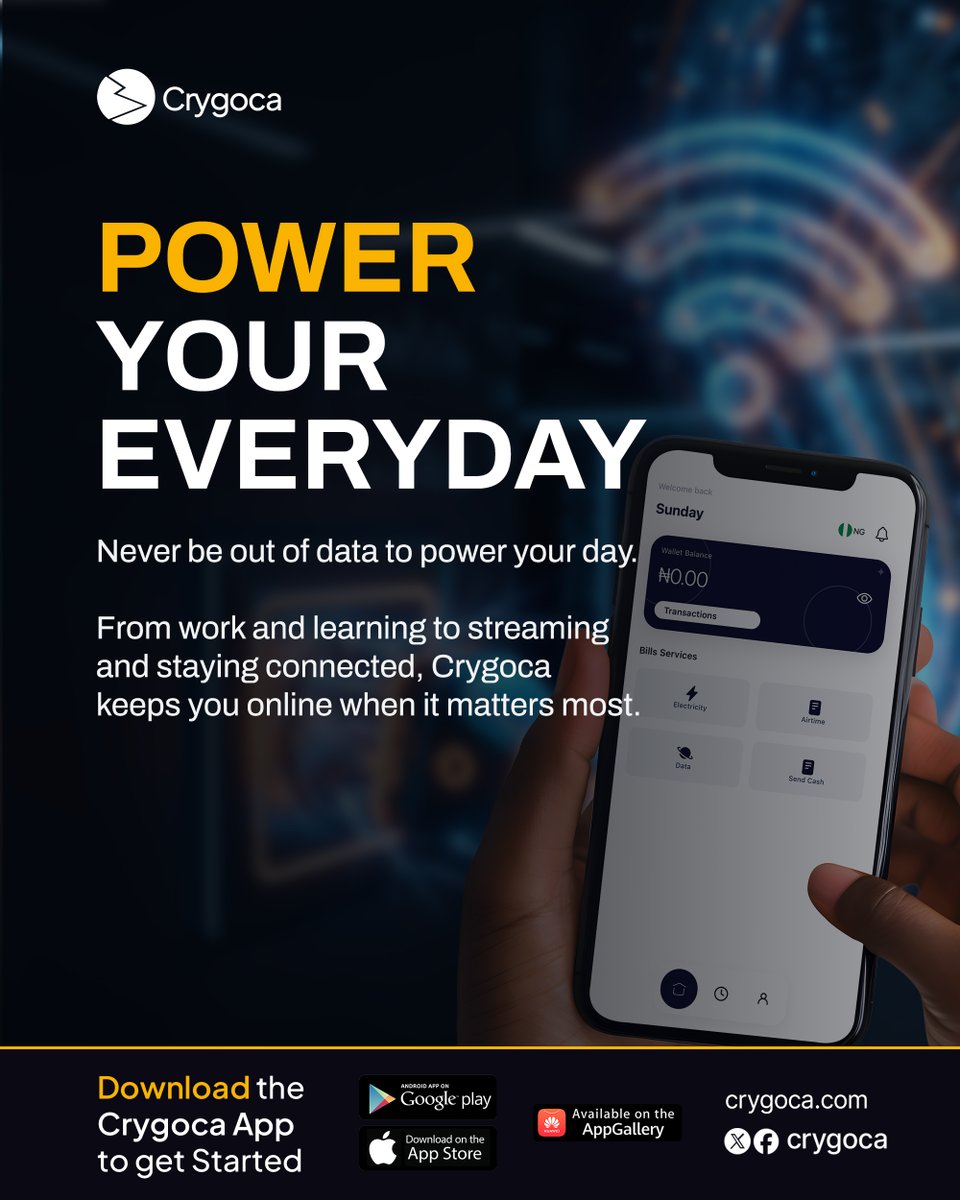 crygoca's tweet photo. Never be out of data to power your day. ⚡

Stay connected. Stay productive. Stay ahead with Crygoca.

#Crygoca #AlwaysOnline #StayConnected https://t.co/B25FMUpXZB