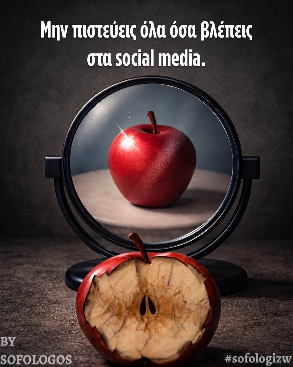 o_sofologos's tweet photo. Στα social media όλοι δείχνουν την πιο φωτεινή τους πλευρά. Κανείς δεν ανεβάζει τις αϋπνίες, τις ανασφάλειες και τις μάχες που δίνει όταν κλείνει η κάμερα. Μη συγκρίνεις τη ζωή σου με τις καλύτερες στιγμές των άλλων. https://t.co/uHDyXbBlDl
