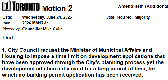 TorontoCouncil's tweet photo. Councillor Colle has moved a motion on item MM42.44 - Reducing Development Charges in Partnership with the Provincial and Federal Governments https://t.co/sPD32R7XEA #tocouncil https://t.co/16hc1mXNL3