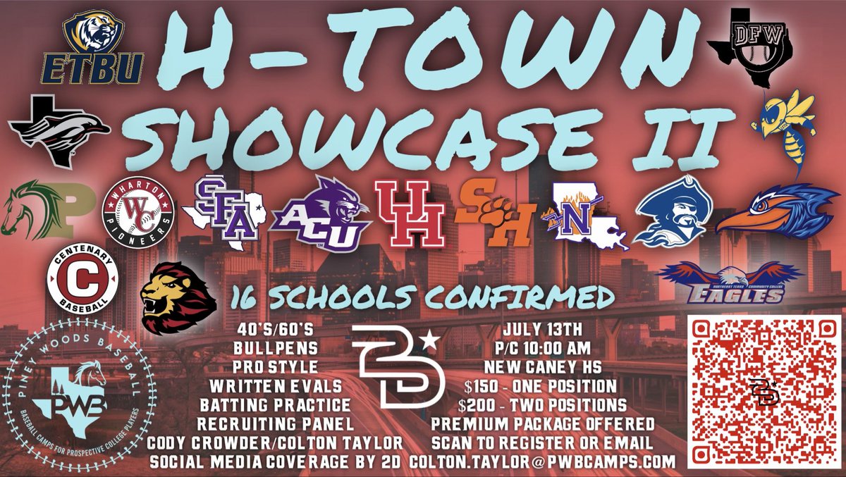 PWBCamps's tweet photo. H-Town we’re coming back 🔥

@2DsportsbsbTX providing social media coverage 🎥

5 NCAA D1 
4 NCAA D3
6 NJCAA D1
+ a Post Grad 

📍New Caney HS

https://t.co/tzL7a7XgMG

#PWBCamps https://t.co/CAQOKNSA8v