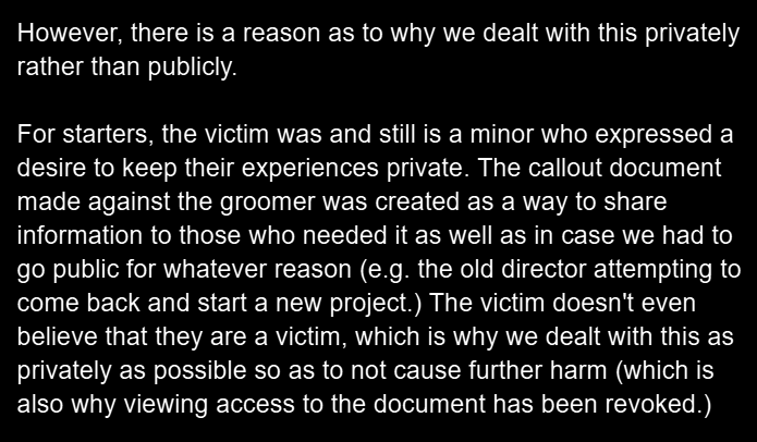 ThatSublimeLime's tweet photo. ( 🧵) 

Hello, I am one of the directors of Danganronpa: Climbing Roses, as well as a voice actor on DaRo. I understand that you may feel like you are being silenced due to our lack of publicity while dealing with the previous owner/director of both projects. https://t.co/MmH7KYkZnZ
