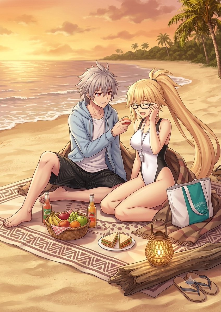 Lubdick0's tweet photo. Jeanne and Sieg's date on the beach
#FGO #FateApocrypha #JeannexSieg
#JeanneandSieg #ジクジャン https://t.co/Q5BISNOWCK