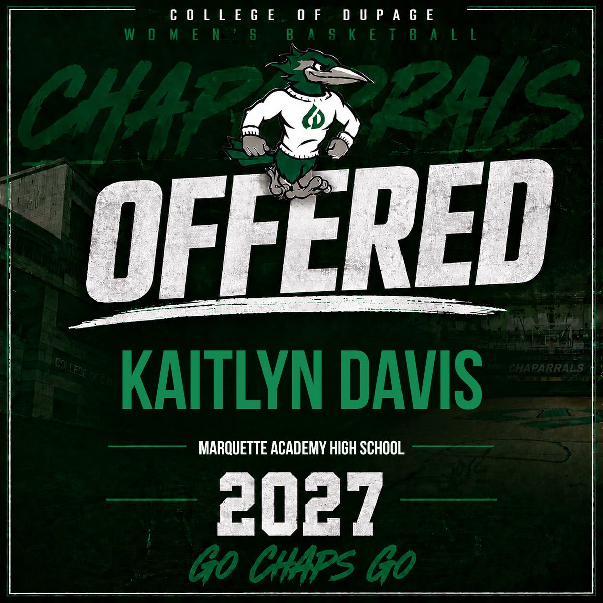 kaitlyndavis24's tweet photo. After a great visit at College of DuPage I am blessed to receive an offer to continue my academic and athletic career! Thank you @DuPage_WBB for the amazing opportunity 💚🖤 https://t.co/TB9pKRStHj