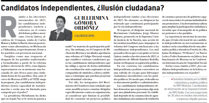 guillegomora's tweet photo. #CandidatosIndependientes, alternativa para ampliar la participación ciudadana @INEMexico 

#Grecia Quiroz @GreciaMich2027 y #Julián LeBarón, desafían el monopolio de la partidocracia.

@ContraReplicaMX
Gracias por opinar y RT: https://t.co/l5rmJsCd3v https://t.co/2JLhgUQDfo