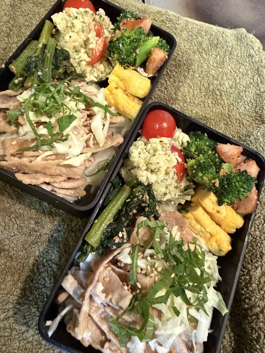 73zoe's tweet photo. おはようございます。
生姜焼き弁当できました。
今週はしそがあるので乗せちゃう。
あめやだなー。。。。
#lunchbox #handmade
#goodmorning 
#お弁当倶楽部　#お弁当記録
#お弁当作り楽しもう部 https://t.co/deq5zMjGAY