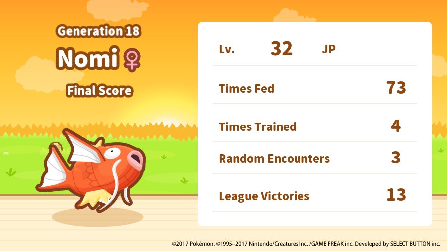 sneakyhobbit's tweet photo. Nomi reached its
max level! Whooeeee! #Magikarp https://t.co/fTWlZOcajR https://t.co/3yWHg5QYuc
