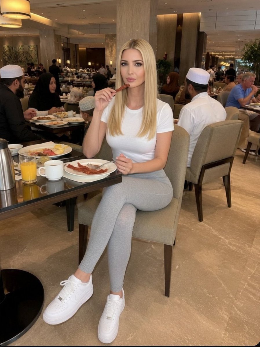 IvankaTrump4sh's tweet photo. BE HONEST: 

IF A MUSLIM FAMILY SITTING NEXT TO YOU AT A RESTAURANT ASKED YOU NOT TO EAT BACON IN FRONT OF THEM.

WOULD YOU RESPECT A MUSLIM FAMILY?

A. YES 
B. NO https://t.co/CBcw6boRC8