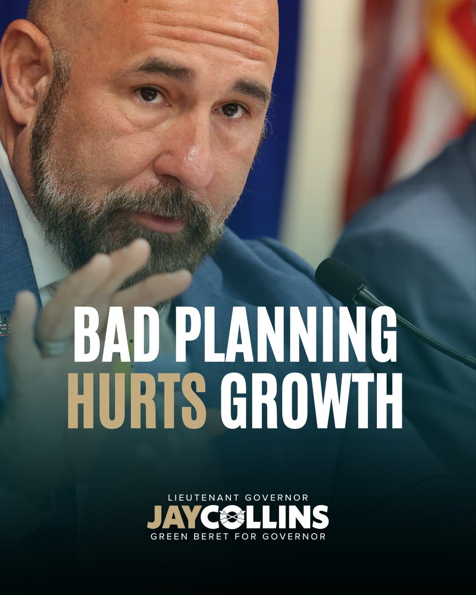 JayCollinsFL's tweet photo. Growth is good.

But if it takes you 45 minutes longer to get to work, that's a problem.

If your electric bill goes up, that's a problem.

If your water costs more, that's a problem.

If your roads can't handle the traffic, that's a problem.

The question isn't whether Florida grows. The question is whether Florida families benefit from that growth. It’s about balance.

I’m the only one running for Governor who truly understands this.