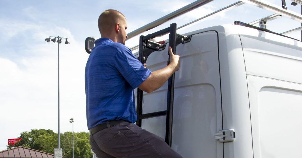 IndProducts's tweet photo. Easily and safely access cargo on your van roof with Prime Design Rear Door Access Ladders for vans.

Learn more and order now: https://t.co/M5TwG2oHQz https://t.co/onTitSKoHu