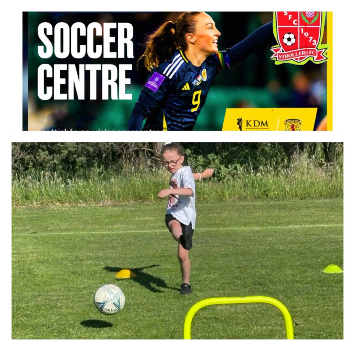 Strollers1973's tweet photo. Tonight was a hot one so we practised passing and our aim and how to chip the ball. #gameon #2026summerofsport 
@TheKDMGroup @ScotFAEast https://t.co/a2Q2hM3yl4