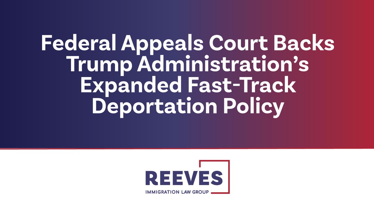 reevesvisa's tweet photo. A federal appeals court ruled 2–1 in favor of the #Trump administration, allowing it to expand expedited #deportations for #undocumented #immigrants nationwide. https://t.co/pqcyN2kPp2 https://t.co/857PpJLa5s
