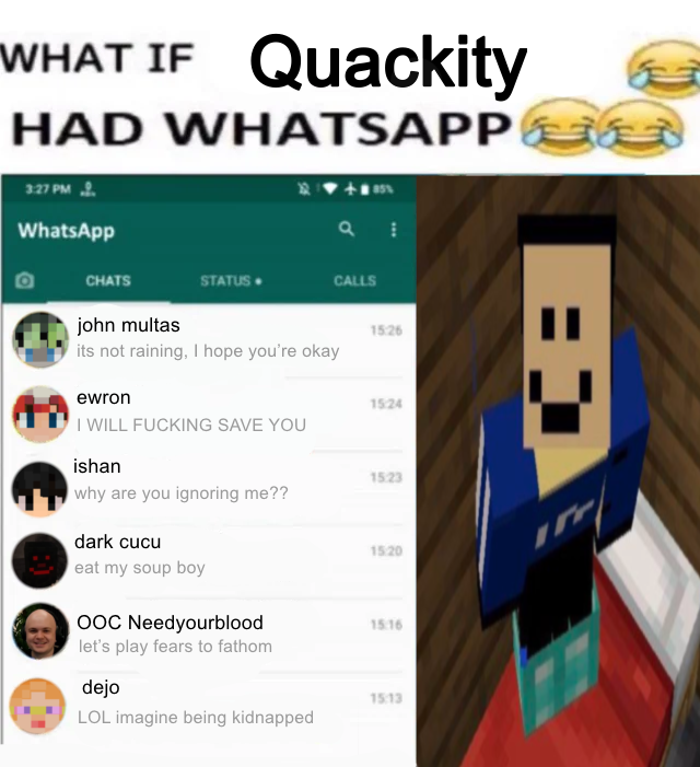 crumpledsketchh's tweet photo. what if quackity had whatsapp 😭😭😭 #qsmp #qsmp2 https://t.co/OzecBsSyW9