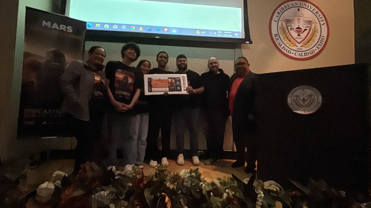 CQPR1941's tweet photo. La Lcda. María Santiago tuvo el honor de participar hoy como jurado en el evento Reto Marte, celebrado en la Caribbean University. Durante la actividad, los equipos presentaron sus innovadores proyectos con miras a representar a Puerto Rico en el Mars Challenge España 2026. https://t.co/BQITVqTzn9