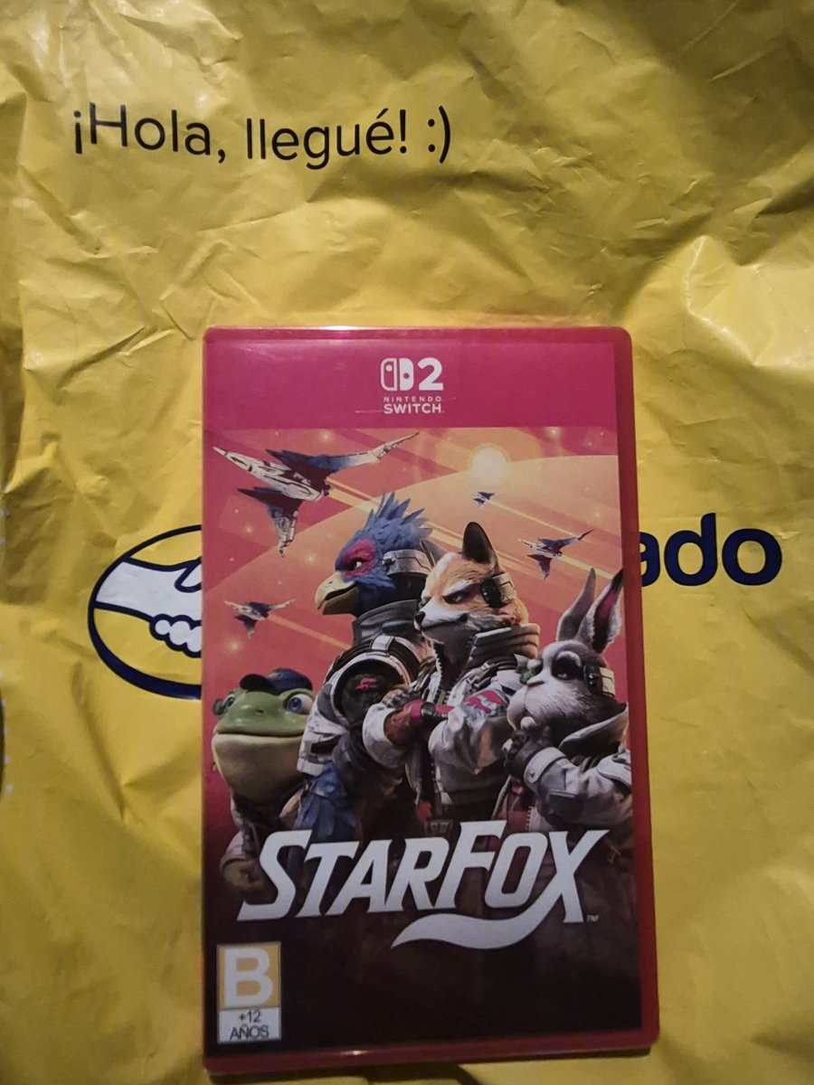 Genio_16's tweet photo. Llego un dia antes el Star fox, hace rato que no pasaba,  pedido de Mercadolibre #starfox  #nintendo #nintendoswitch2 https://t.co/ZjH7oNdmrk