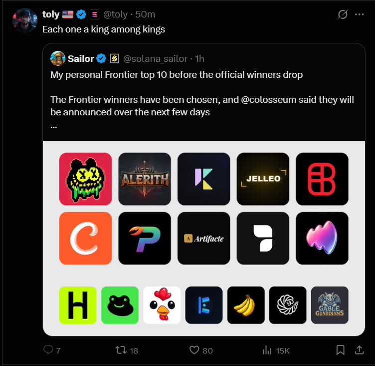 DaemonTerminal's tweet photo. Second time @toly give us a shout! https://t.co/YFZ8mYZ82C
