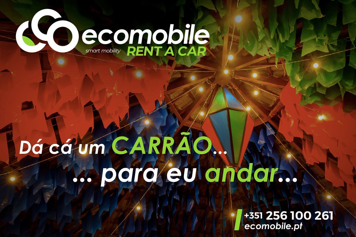 EcomobileRaC's tweet photo. Aí está o tão desejado S. João...

There is the much-desired S. João...

#Ecomobile
#ecomobilenaestradaconsigo
#carhire
#rentalcar
#rentacar
#rentavan
#rentacargo
#aluguerdecarros
#aluguerdecarrinhas
#aluguerdevans https://t.co/ZfeHyH6FYd